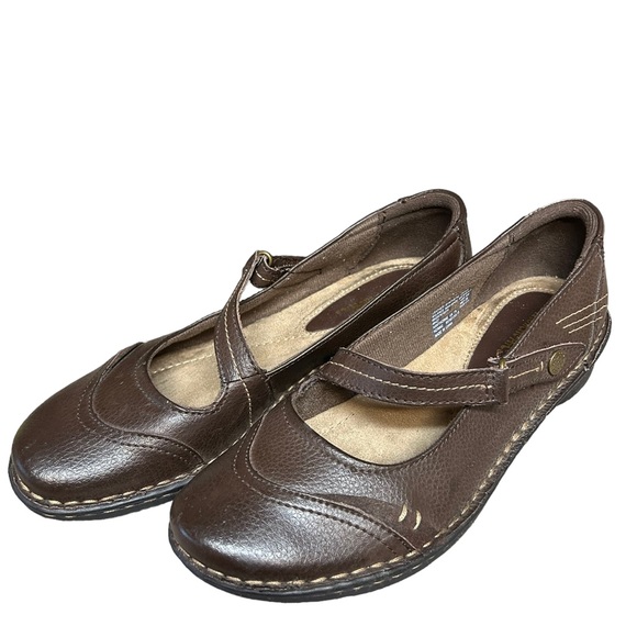 Thom McAn Womens Hawthorne Size 9 Brown Leather Slip On Mary Jane Comfort Shoe. - Picture 1 of 6